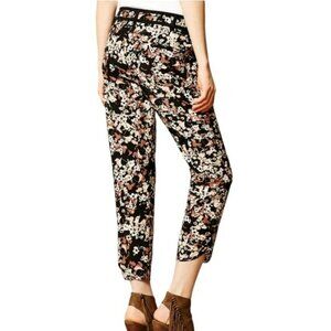 Cartonnier Women's Nassella Floral Crop Dress Pants Size 12 Brown Black Jogger